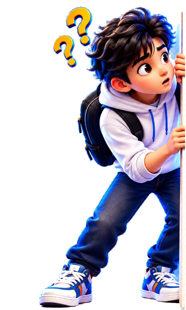 Curious student holding mysterious notice